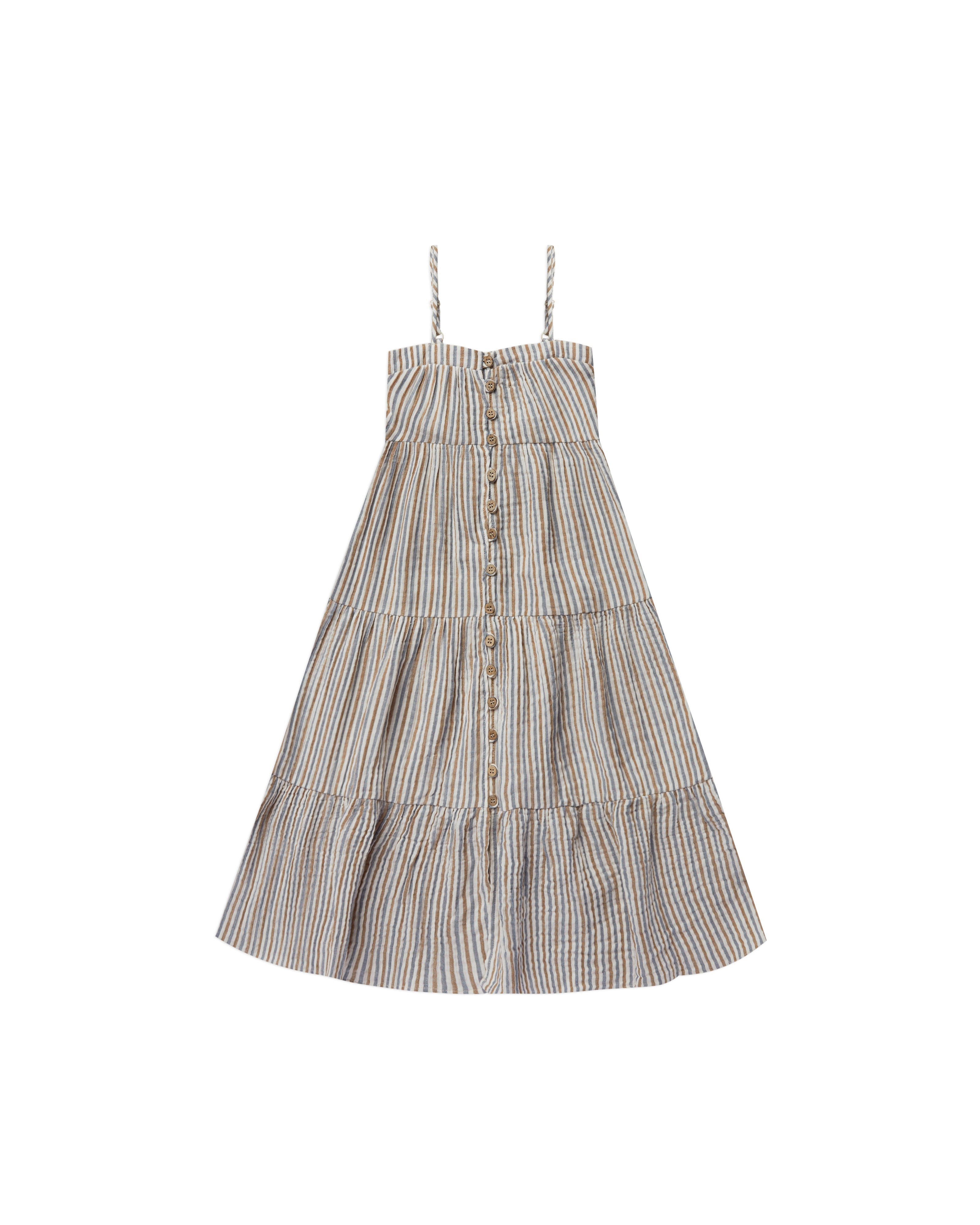 Rylee + Cru Tiered Maxi Dress | Nautical Stripe